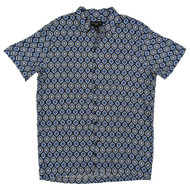 Shaquille O'Neal XLG Big & Tall Mens Blue Geo Short Sleeve Woven Shirt