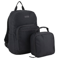 Eastsport Unisex 17" Backpack & Lunch Box 2 Piece Set, Black