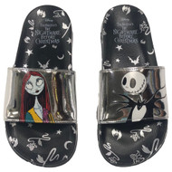 Nightmare Before Christmas Womens Sillver & Black Sandals Slides Shoes