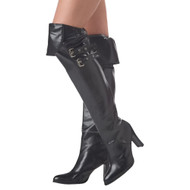California Costume Womens Deluxe Over the Knee Black Boot Covers
