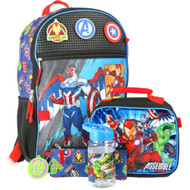 The Avengers 17" Backpack & Lunch Bag 6 Piece Set, Superhero School Bookbag