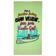 Lantern & Lace Camo Girl Canoe Oversized Beach Towel, 34x64 Lake Life