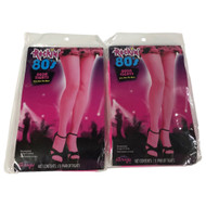 Lot of 2 Pair Womens Adult Neon Pink Stockings Pantyhose Halloween Costume