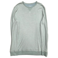 Sonoma Mens Water Pattern Mint Green Double Knit Crew Long Sleeve Shirt