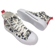 Disney Womens Mickey Mouse Hi-Top Sneakers White Canvas Tennis Shoes