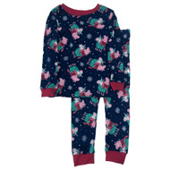 Toddler Girls Blue Peppa Pig Pajamas Holiday Sleep Set