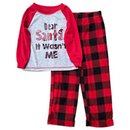 Toddler Boys Gray & Red Dear Santa Shirt & Pants Christmas Pajamas 2T