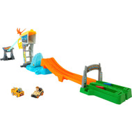 Hot Wheels Racer Verse Jurassic World Blues Raptor Rush Track Vehicles & Playset