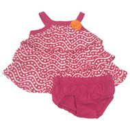 Infant Girls Ruffled Pink Polka Dot Dress Baby Outfit