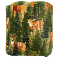 The Big One Oversized Plush Green Deer Hunter Throw Blanket - Hunting 5ft x 6ft