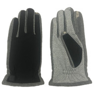 Isotoner Mens Black & Gray Smartouch Gloves Touchscreen Tech & Text