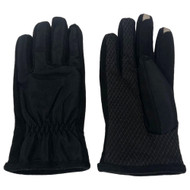 Isotoner Smartouch Mens Black Touchscreen Text Gloves Plush Lined Matrix