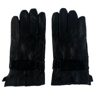 Mens Black Leather Gloves with Ilightweight Plush Lining