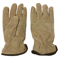 Igloos Mens Camel Tan Suede Leather Gloves Fleece Lined & Insulated