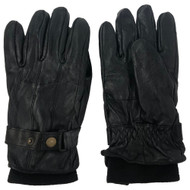 Igloos Mens Black Leather Gloves with Removable Fleece Glove