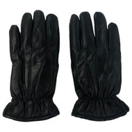 Dockers Mens Black Genuine Leather Sherpa Lined Gloves Gathered Wrist