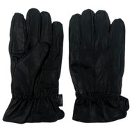 Mens Black Leather Gloves Insulated Fleece Lining