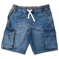 Wrangler Five Star Boys Blue Cargo Pocket Denim Jean Shorts Short Pants