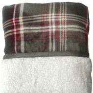 Cuddle Duds Green Holiday Plaid Microplush & Sherpa Throw Blanket, 60x50