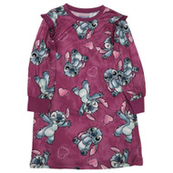Disney Stitch Girls Pink Nightgown Long Sleeve