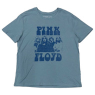 Womens Blue Pink Floyd Tee Shirt Rocker Band T-Shirt