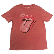 Womens Distressed Pink Rolling Stones Tee Shirt Rocker Band T-Shirt