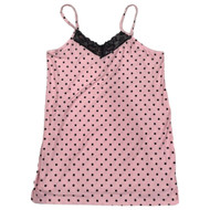 Womens Pink & Black Polka Dot Chemise Nighty Nightgown Night Gown