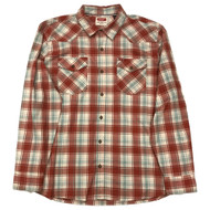 Wrangler Mens Blue & Aqua Plaid Long Sleeve Button Front Flannel Shirt