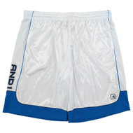 AND1 Mens Stark White 11" Inseam Athletic Basketball Shorts