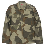 Wrangler Mens Brown Camo Button Front Shirt Utility Overshirt