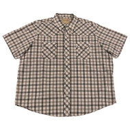 Wrangler Mens Tan & White Plaid Short Sleeve Western Shirt Easy Care