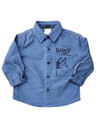 Toddler Boys Blue Front Snap Bluey Denim Jacket Size 2T