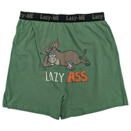 Lazy Me Mens Green Lazy Ass Funny Novelty Underwear Boxer Shorts