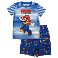 Boys Red Super Mario Short Sleeve Top & Sleep Shorts Pajama Set X-Small 4-5