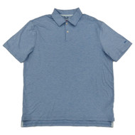 Chaps Mens Short Sleeve Performance Polo Shirt Azure Blue