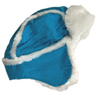 Girls Blue Nylon Trapper Hat Plush & Fleece Lined