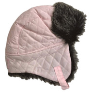 Girls Light Pink Quilted Trapper Hat