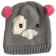 Girls Gray Knit Koala Bear Beanie Stocking Cap Hat