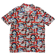 Marvel Captain America Mens Short Sleeve Button-Down Rayon Shirt