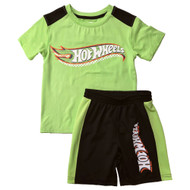 Boys Black & Green Hot Wheels Race Car T-Shirt & Shorts Outfit Set