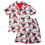 Boys White Super Mario Short Sleeve Top & Sleep Shorts Pajama Set Small 6-7