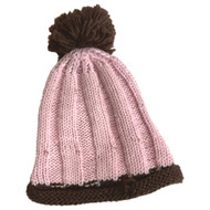 Girls Pink & Brown Sequin Beanie Stocking Cap Hat