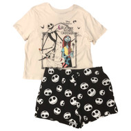 Nightmare Before Christmas Womens Pajamas Tee & Shorts Sleep Set