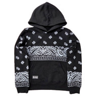 Boys Black Dogg Supply Snoop Dogg Paisley Print Hoodie Pullover Sweatshirt