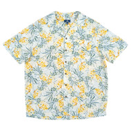 George Mens White Pineapple Print Short Sleeve Button-Up Camp Shirt