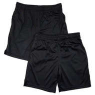 Boys Athletic Works Black 2 Pack Shorts Set With Drawstring & Elastic Waist