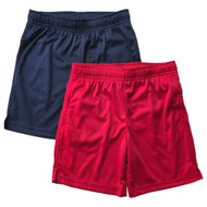 Boys Athletic Works Red & Blue 2 Pack Shorts Set With Elastic Waist