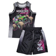 Boys Black Grave Digger Monster Truck Tank Top & Shorts Outfit Set