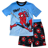 Marvel Boys Blue & Black Spider-Man 2 Piece Pajama Superhero Sleep Set Small 6-7