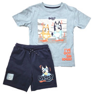 Boys Blue Bluey & Bingo T-Shirt & Shorts Coordinated Outfit Set